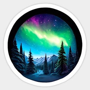 Northern Lights - Winter - Natural Beauty - Christmas Sticker